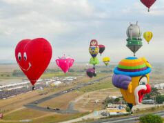 Hot air balloons and flying drones