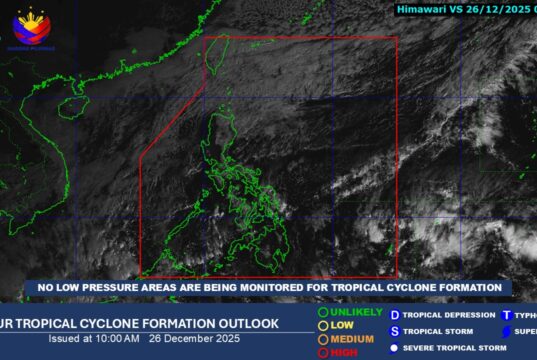 Northeast monsoon to bring rains to parts of Luzon over New Year — PAGASA