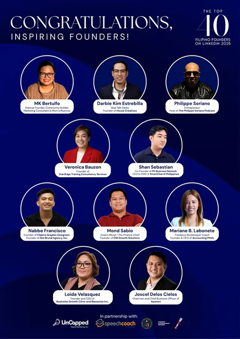 Apeiron chair named among Top 40 Filipino Founders on LinkedIn 2025