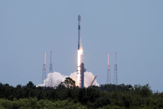 Four space station crewmates, one ailing, begin emergency return flight