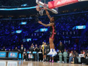 Keshad Johnson tops dunk contest; Damian Lillard wins 3rd trey contest