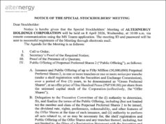 Alterenergy Holdings Corp. announces 2026 Special Stockholders’ Meeting to be held on April 8