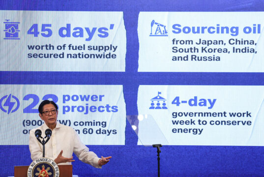 Marcos says Philippine oil supply secure beyond 45 days