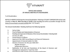 Vivant Corp. to hold virtual Annual Stockholders’ Meeting on May 21