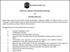 Filipino Fund, Inc. to hold 2026 Annual Stockholders’ Meeting on May 12 via remote communication