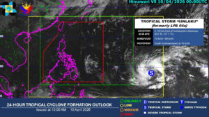 热带风暴Sinlaku最快周三进入菲律宾责任区